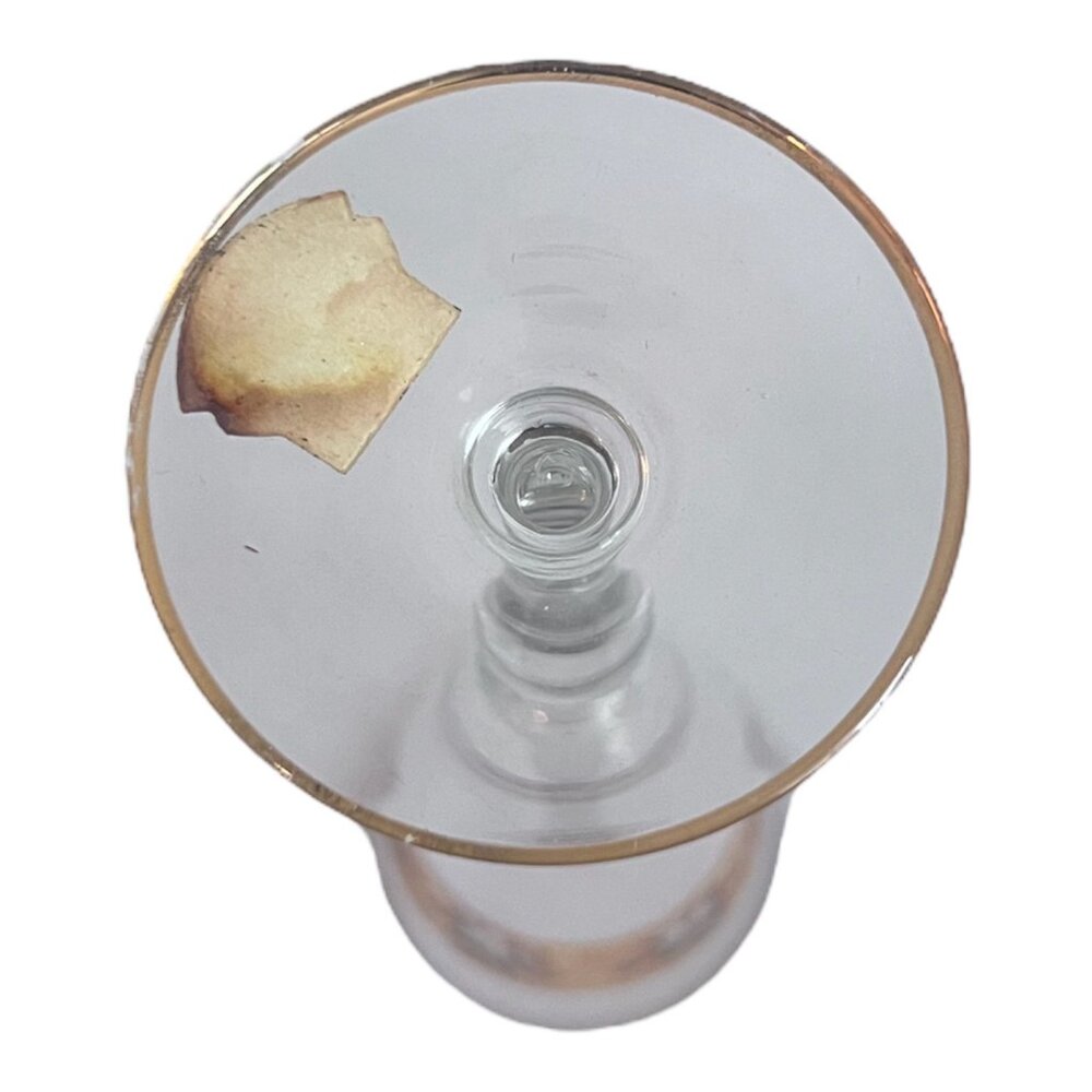 Hand Made Czech Bohemian Clear Crystal Gold Gilded Champagne Flute Glasses 7.5" - Picture 4 of 6